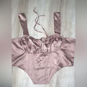 Crave Fame Satin Mauve Top